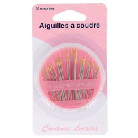 Boîte de 30 aiguilles à coudre de différentes tailles 