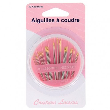 Boîte de 30 aiguilles à coudre de différentes tailles