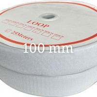 Bande velcro à coudre largeur 100 mm BLANC