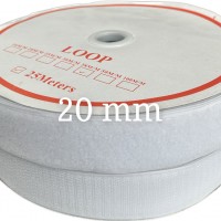 Bande velcro à coudre largeur 20 mm BLANC