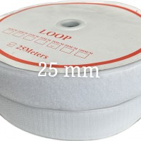 Bande velcro à coudre largeur 25 mm BLANC
