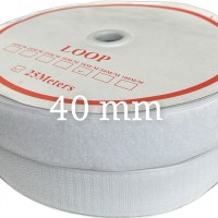 Bande velcro à coudre largeur 40 mm BLANC