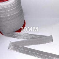 Biais élastique pré plié 20mm GRIS