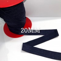 Biais élastique pré plié 20mm MARINE