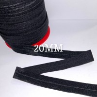 Biais élastique pré plié 20mm noir