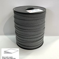 Biais replié lurex gris