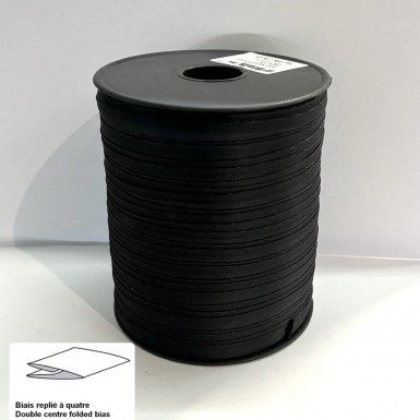 Biais replié lurex noir
