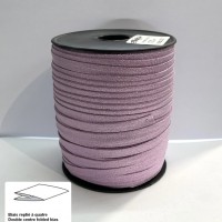 Biais replié lurex rose