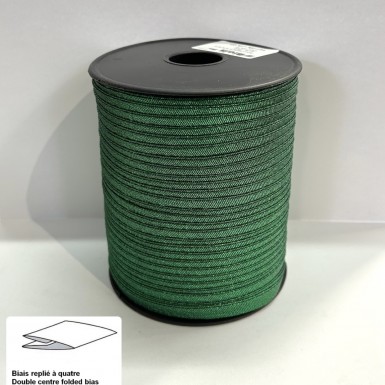 Biais replié lurex vert