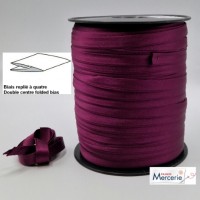 Biais replié satin 9/9/4/4mm couleur framboise-bordeau