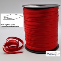 Biais replié satin 9/9/4/4mm couleur rouge vif
