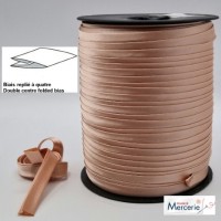 Biais replié satin 9/9/4/4mm beige peche