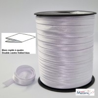Biais replié satin 9/9/4/4mm couleur blanc