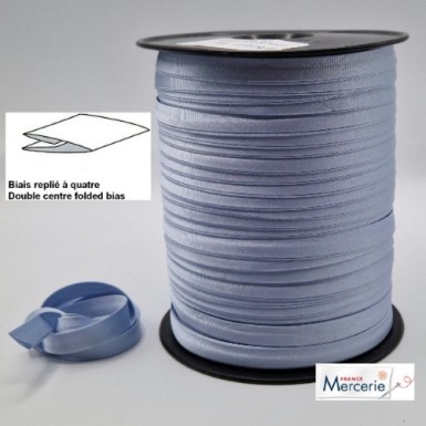Biais replié satin 9/9/4/4mm couleur bleu ciel