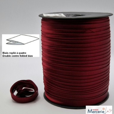 Biais replié satin 9/9/4/4mm couleur bordeau