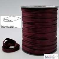 Biais replié satin 9/9/4/4mm couleur bordeau foncé
