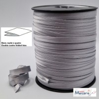 Biais replié satin 9/9/4/4mm couleur gris clair
