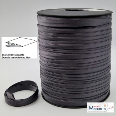 Biais replié satin 9/9/4/4mm couleur gris foncé