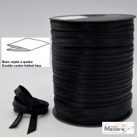 Biais replié satin 9/9/4/4mm couleur noir
