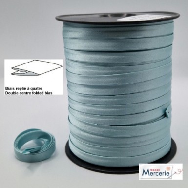 Biais replié satin 9/9/4/4mm couleur couleur vert opaline