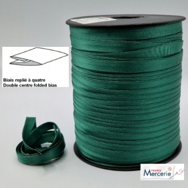 Biais replié satin 9/9/4/4mm couleur vert pin