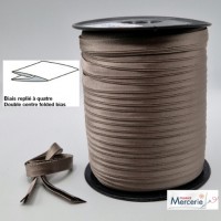 Biais replié satin 9/9/4/4mm couleur taupe