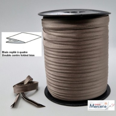Biais replié satin 9/9/4/4mm couleur taupe