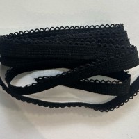 Bordure picot élastique 10mm noir