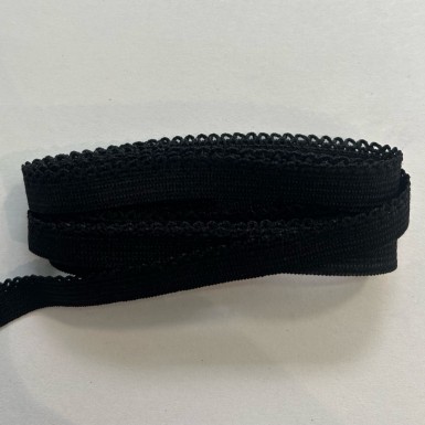 Bordure picot élastique 11mm noir