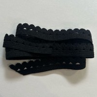Bordure picot élastique 12mm noir
