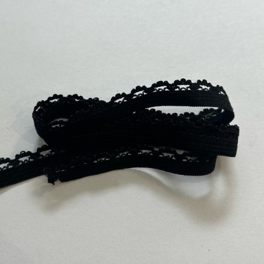 Bordure picot élastique 12mm noir