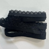 Bordure picot élastique 14mm noir
