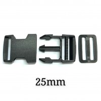 Boucle de sangle en plastique + réglage 25mm