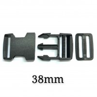 Boucle de sangle en plastique + réglage 38mm