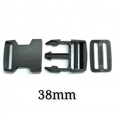 Boucle de sangle en plastique + réglage 38mm