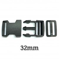 Boucle de sangle en plastique + réglage 32mm