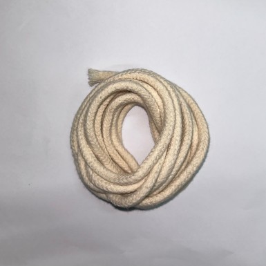 Cordon coton tressé 8mm écru