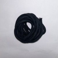 Cordon coton tressé 8mm noir
