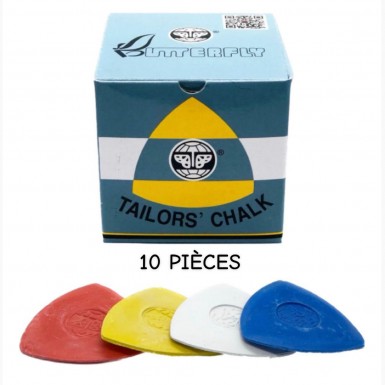 Craie de tailleur traditionelle coloré - Boîte de 10