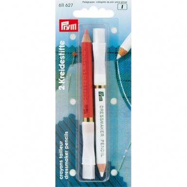 Craie tailleur + brosse rose et blanche de 11cm