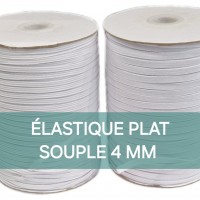 Elastique plat souple 4 mm BLANC