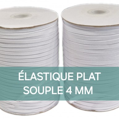 Elastique plat souple 4 mm BLANC