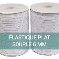 Elastique plat souple 6 mm BLANC