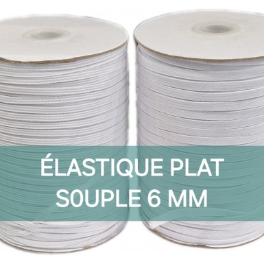 Elastique plat souple 6 mm BLANC
