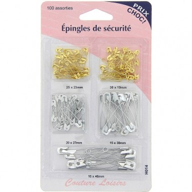 Epingle de sécurité assorties (x100)