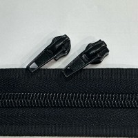 Fermeture éclaire chaine continue spiralée 6,4mm NOIR