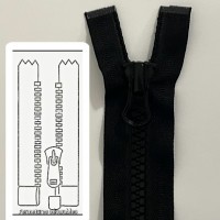 Fermeture injectée séparable GROSSE MAILLE N°8 NOIR