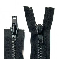 Fermeture métallique DOUBLE CURSEUR SEPARABLE grosse maille N°8 NOIR