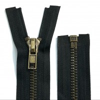 Fermeture métallique séparable grosse maille N°8 NOIR antique brass