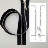 Fermeture éclair métallique séparable alu maille fine couleur noir 100 pcs